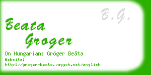 beata groger business card